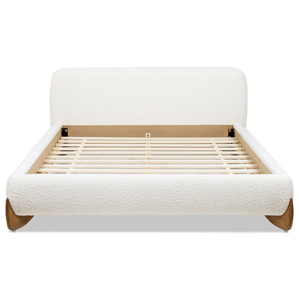 Jennifer Taylor Home Alpine Puffy Modern Queen Platform Bed in Ivory White, , large