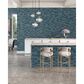 Dal-Tile Miramo Aqua 2" x 5" Picket Undulated on 12.25" x 11.125" Ceramic Mosaic Sheet, , large