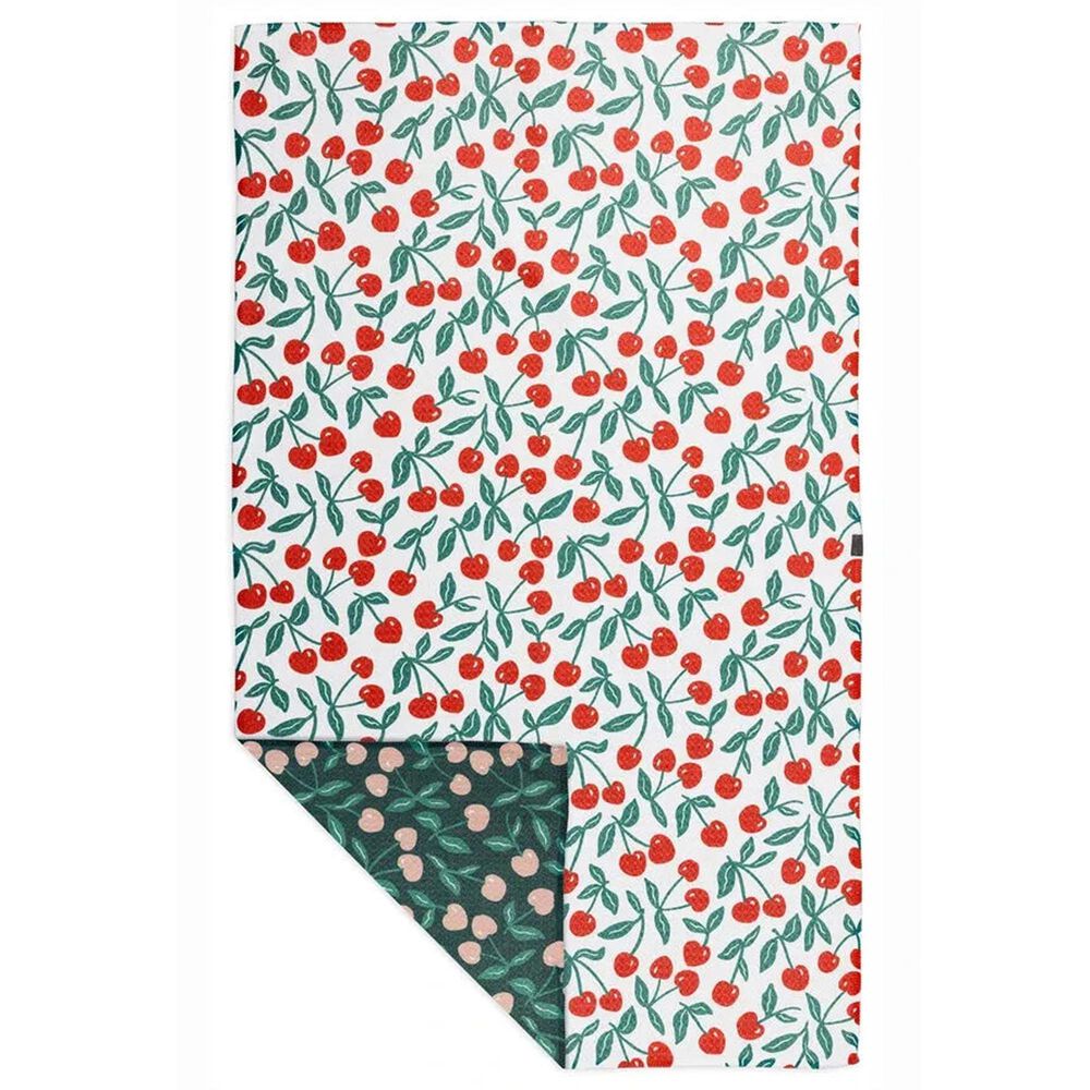 MuKitchen Vibe Dish Towel in Cherry Pit and White, , large