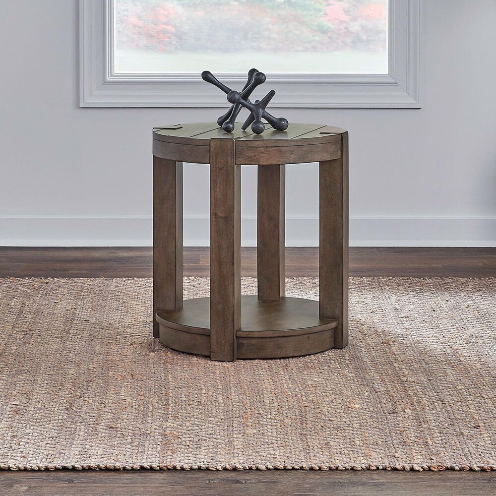 Belle Furnishings Broadmore Chairside Table in Cobblestone Brown, , large