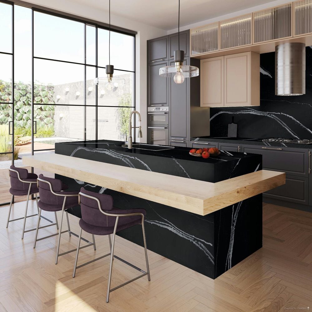 Cambria Luxury Mersey 3cm Quartz Countertop in Black, , large