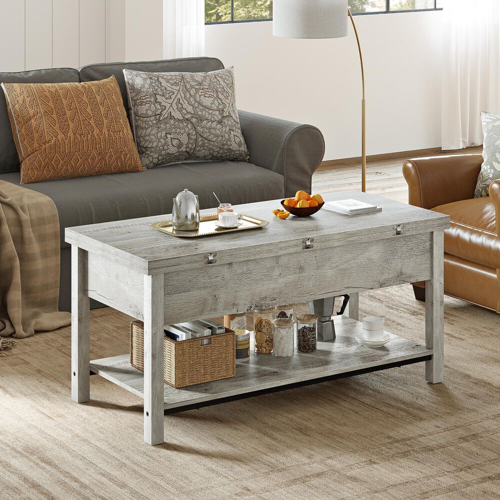 HOMLUX Lift Top Coffee Table in Light Grey, , large