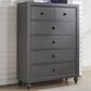 Belle Furnishings Cottage View 5 Drawer Chest in Dark Gray, , large