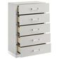 New Heritage Europa 5 Piece Wood Queen Panel Bedroom Set with Chest and Nightstand in White, , large