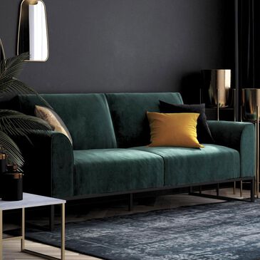 Dorel Asia Adley Futon in Teal Velvet, , large