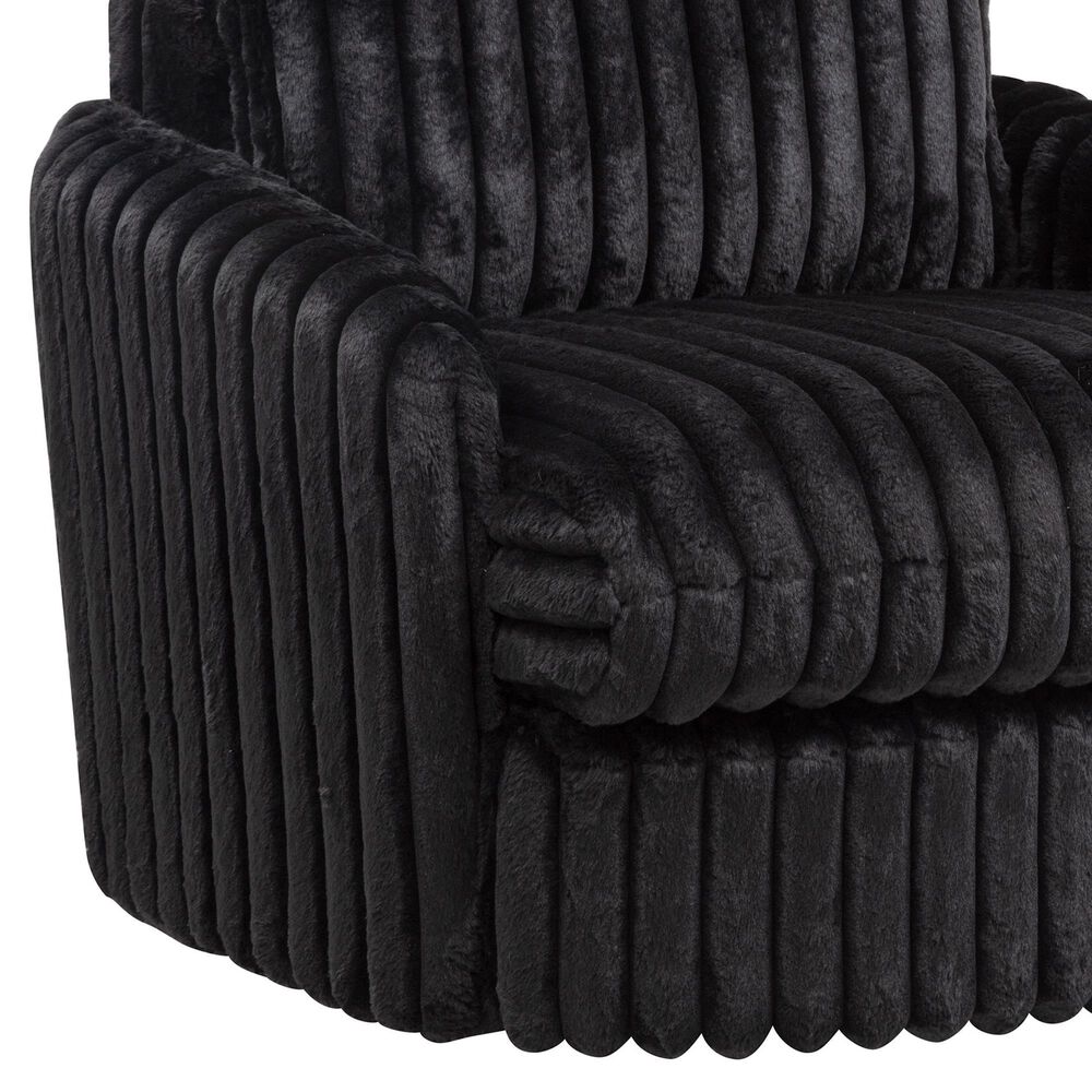 Coaster Sarco Swivel Accent Arm Chair in Black, , large