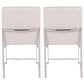 Lumisource Fuji Side Chair with Beige Cushion in Brushed Stainless Steel (Set of 2), , large