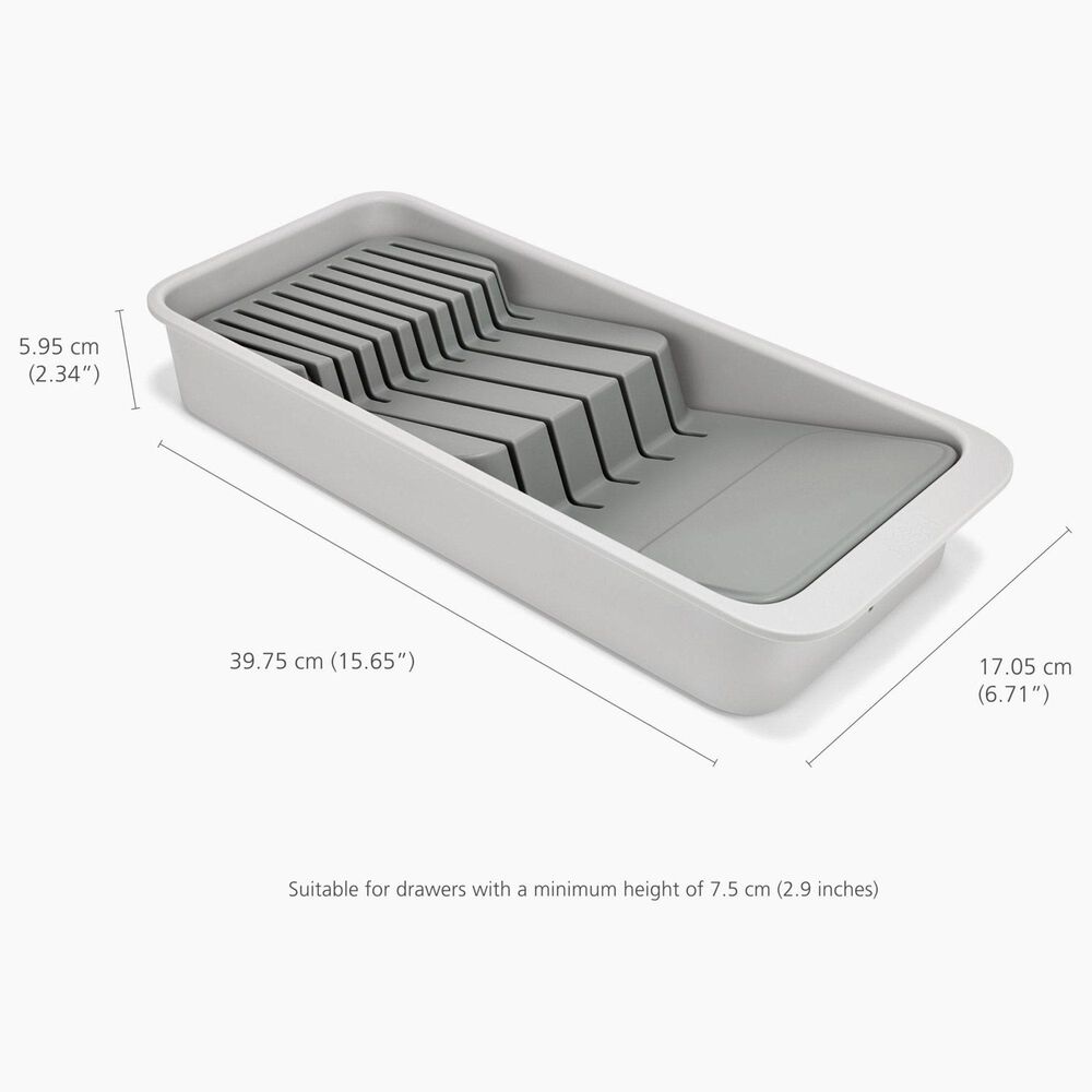 Joseph Joseph DrawerStore 2-Tier Compact Knife Organiser in Stone, , large