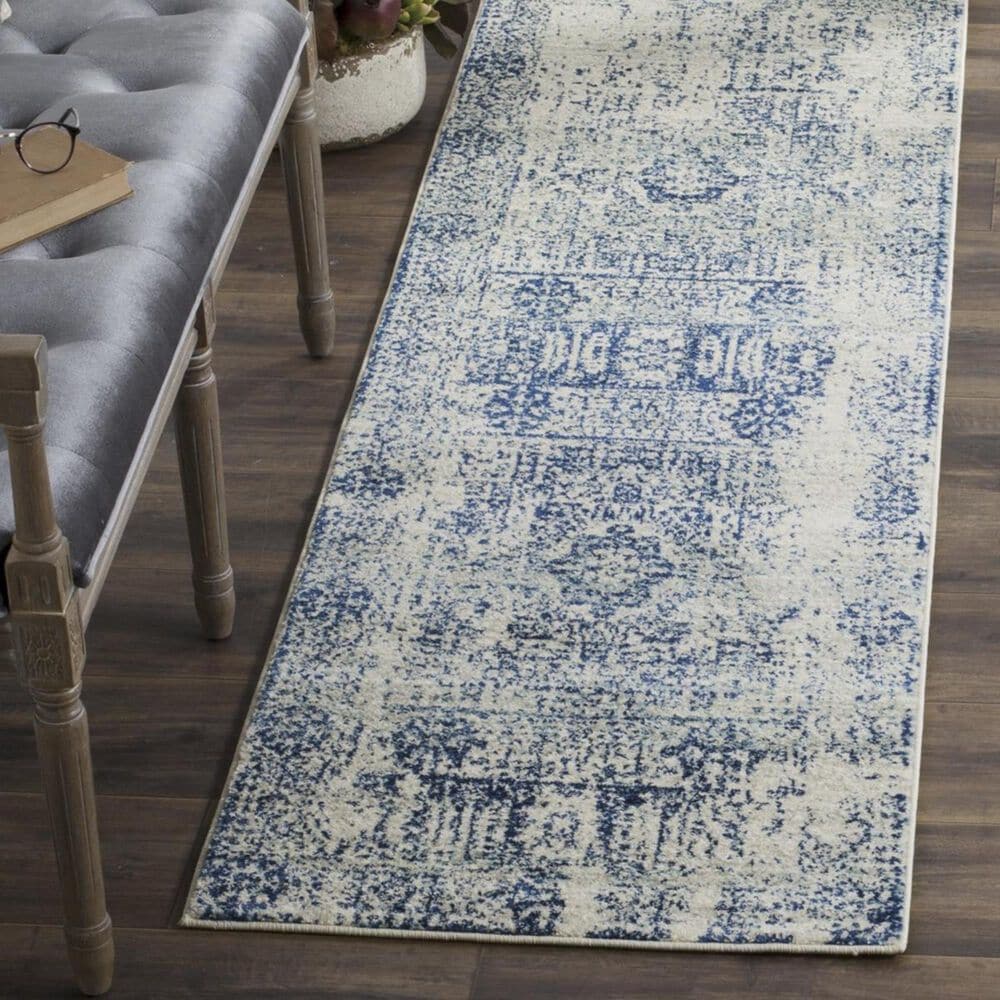 Safavieh Evoke EVK260C 2&#39;2&quot; x 5&#39; Ivory and Blue Runner, , large