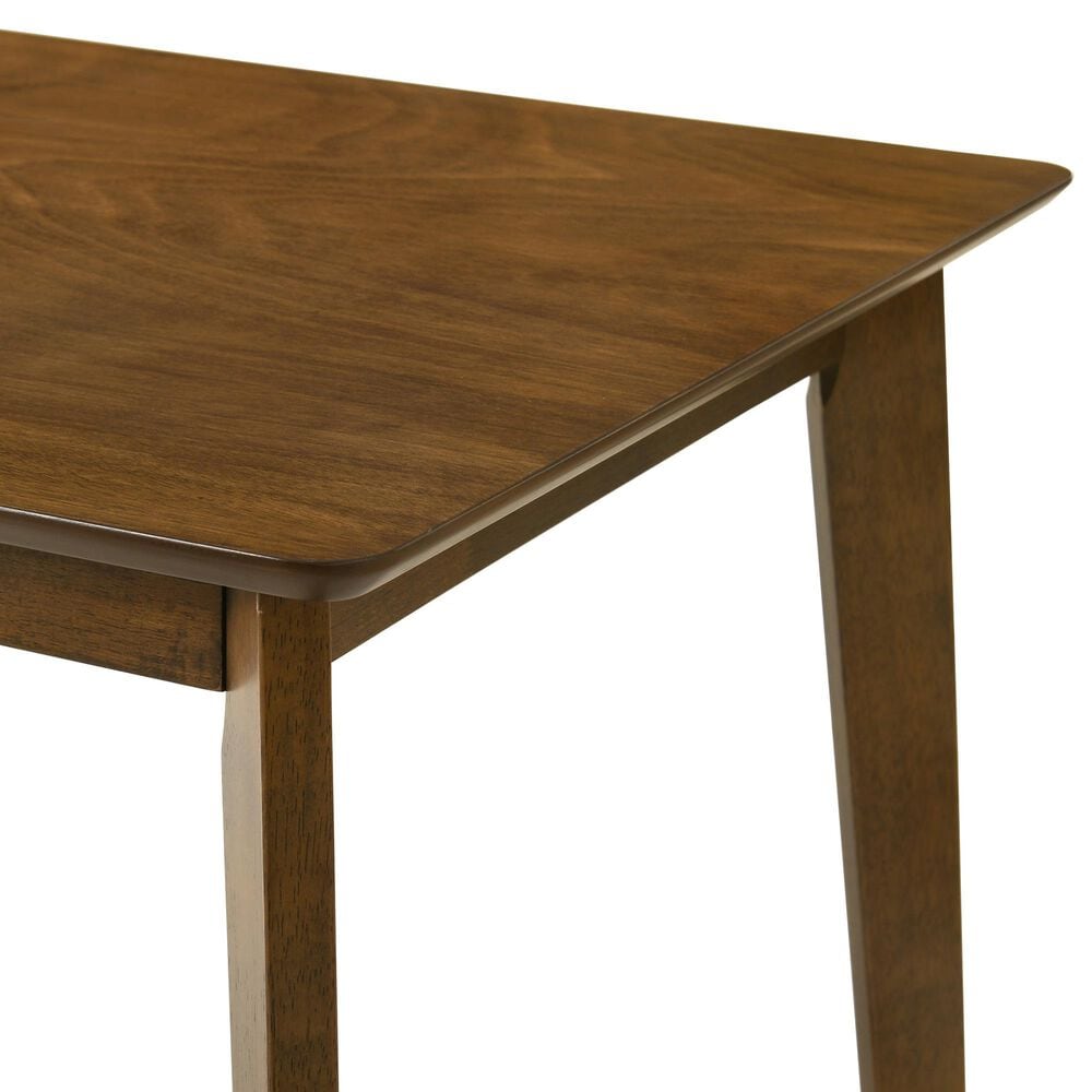 Armen Living Amaris 5-Piece Rectangular Dining Set with Charcoal Upholstery in Walnut, , large