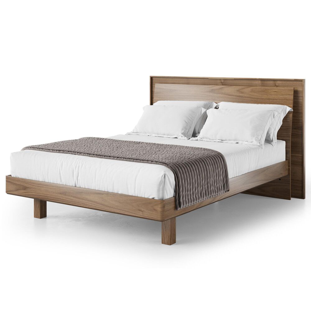 BDI Kava Queen Platform Bed in Natural Walnut with Lighting and USB Ports, , large