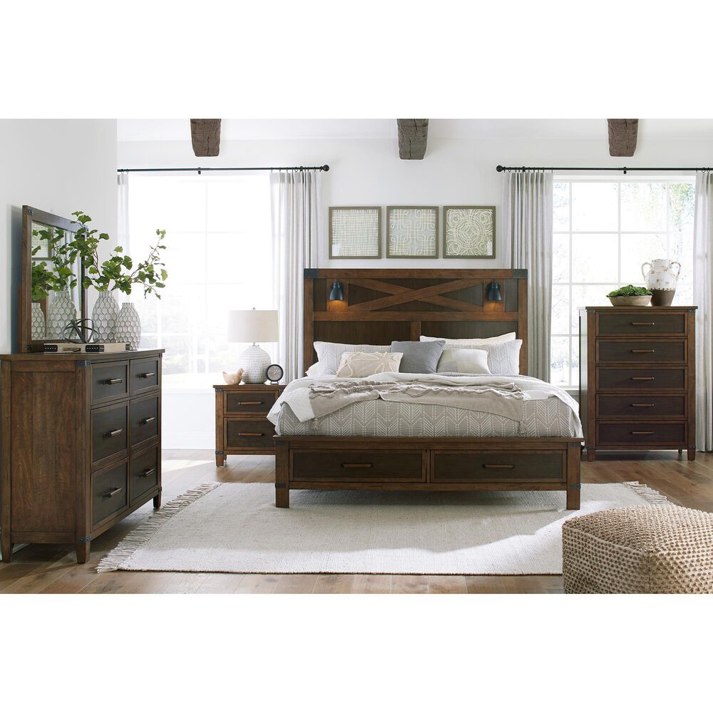 Signature Design by Ashley Wyattfield 3 Piece Queen Bedroom Set in Walnut Brown and Dark Burnt Umber, , large