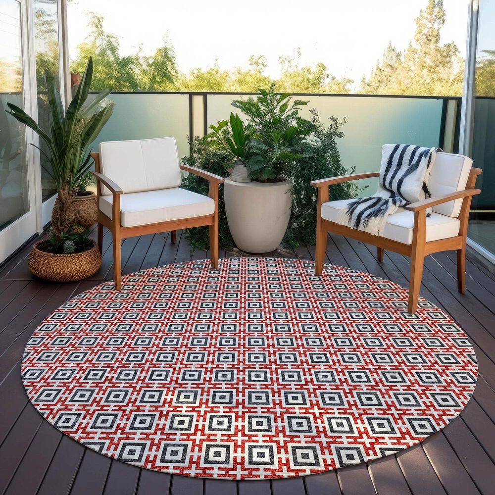 Dalyn Rug Company Marlo 10&#39; Round Red Indoor/Outdoor Area Rug, , large