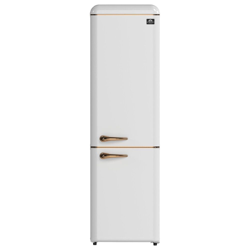 Forno Storico 9 Cu. Ft. Retro Bottom Freezer Refrigerator in White, , large
