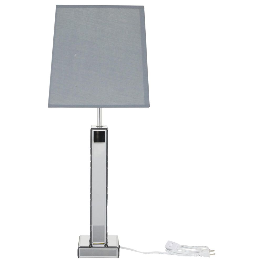 Maple and Jade Glam Table Lamp with Rectangular Shade in Silver, , large