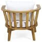 Hearth and Haven Outdoor Club Chair with White Cushion in Teak, , large