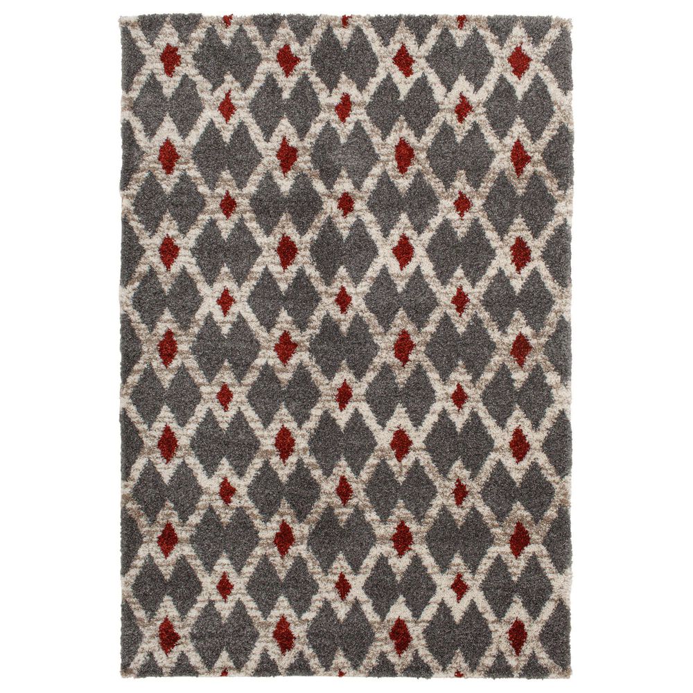 Central Oriental Tulsa Kiernan 5" x 7"3" Armor Grey and Rust Area Rug, , large