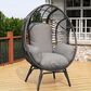 Hearth and Haven Outdoor Egg Chair with Black Frame in Gray, , large