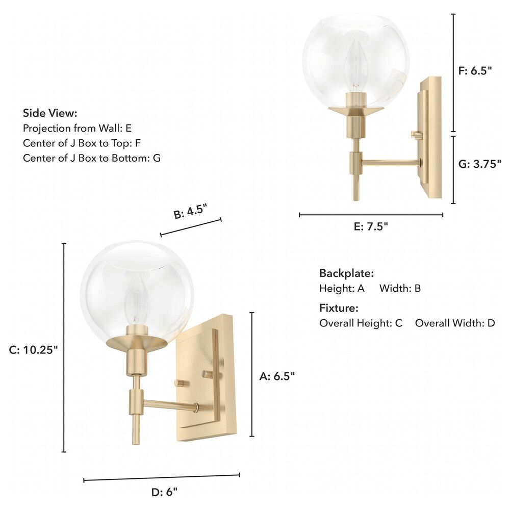 Hunter Xidane 1-Light Wall Sconce in Alturas Gold, , large
