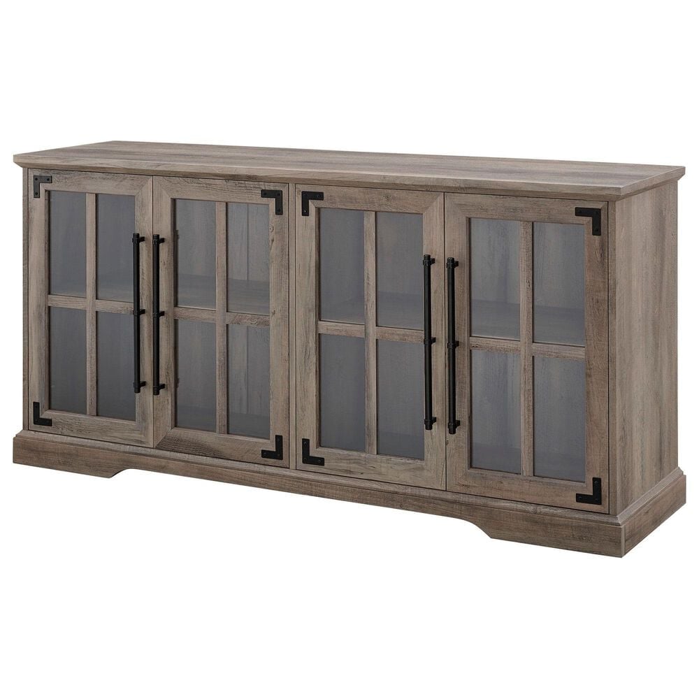 Walker Edison Abigail 58&quot; TV Stand in Grey Wash, , large