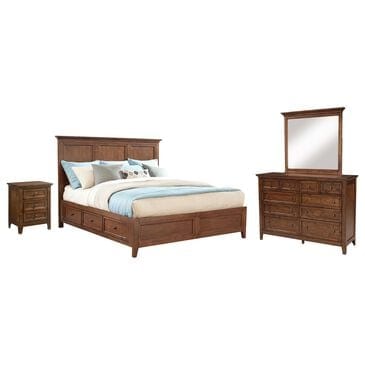 Hawthorne Furniture San Mateo 4-Piece Queen Storage Bedroom Set in Tuscan, , large