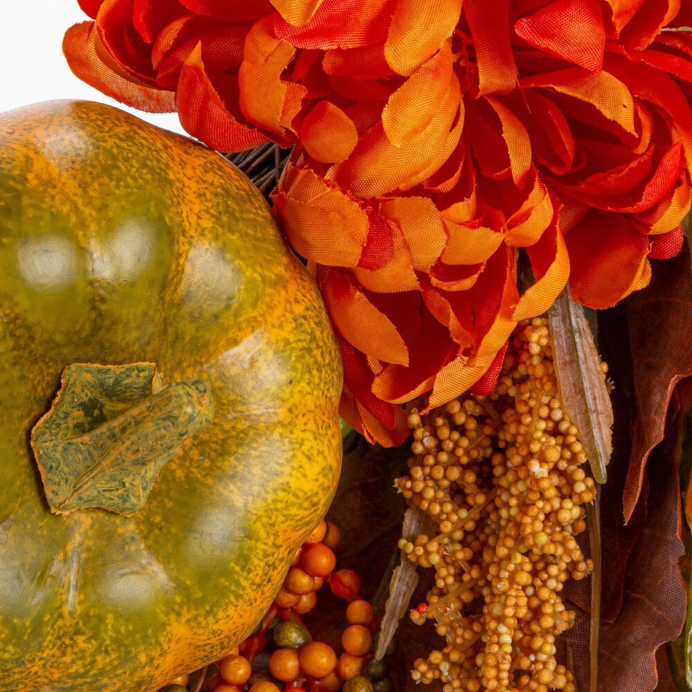The Gerson Company 26&quot; Harvest Wreath with Pumpkin and Berry in Orange, , large