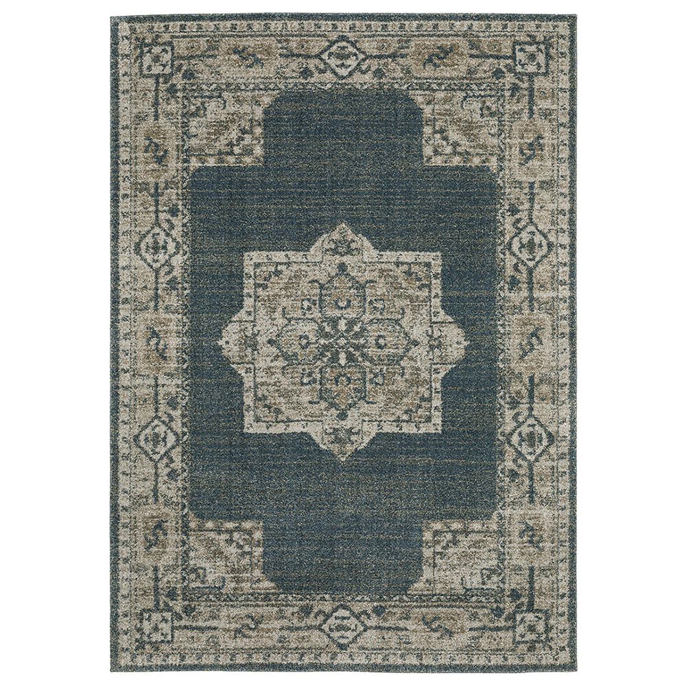 Oriental Weavers Alton Center Medallion 2"3" x 7"6" Blue and Beige Runner, , large