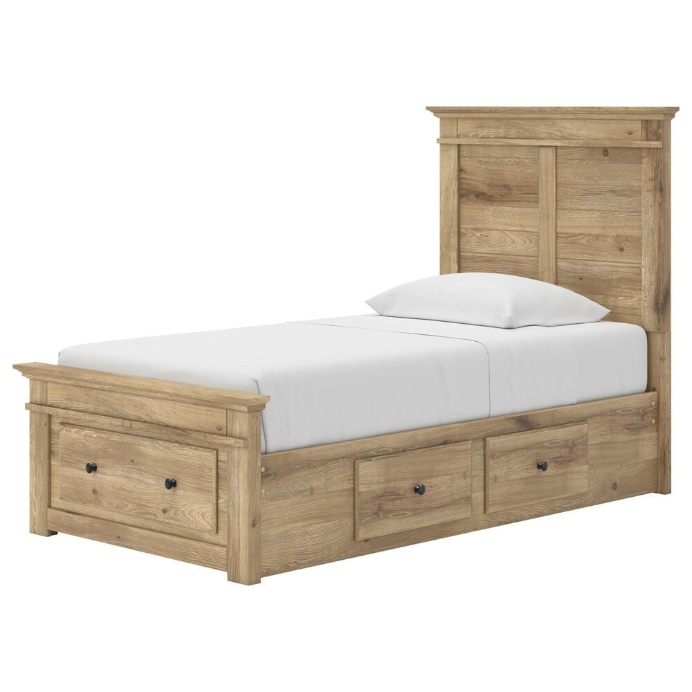 Ashley Makidern Twin Storage Bed with Five Drawers in Tan, , large
