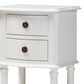 Baxton Studio Audrey 2-Drawer Nightstand in White, , large