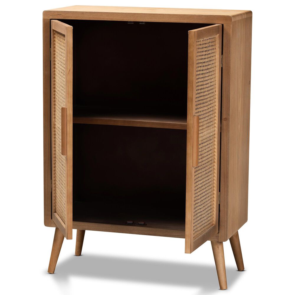Baxton Studio Alina 2-Door Accent Storage Cabinet in Medium Oak, , large