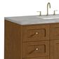 James Martin Laurent 48" Single Bathroom Vanity in Honey Oak with 3 cm Victorian Silver Silestone Top and Rectangular Sink, , large