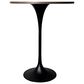Leisuremod LeisureMod Verve Collection Modern Bar Height Table Black Base with 27 Round Dark Walnut MDF Top, , large