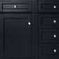 James Martin Vanities Brittany 60" Double Bathroom Vanity in Black Onyx with 3 cm Lime Delight Quartz Top and Rectangular Sinks, , large