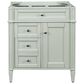 James Martin Vanities Brittany 30" Single Bathroom Vanity in Sage Green with Single Hole 3 cm White Zeus Quartz Top and Rectangular Sink, , large