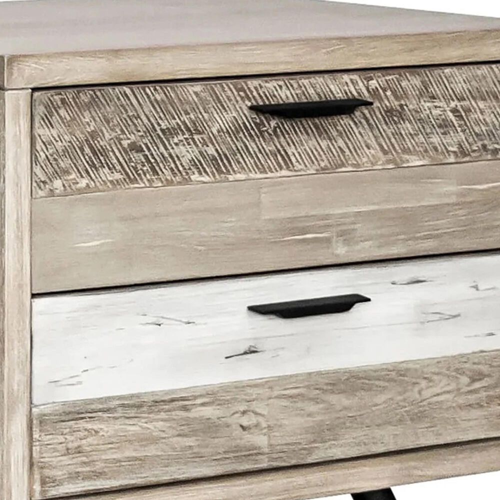 Blue River Bridges 2-Drawer Nightstand in Natural and Gray, , large