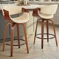 LumiSource Symphony 26" Swivel Counter Stool with Cream Upholstery in Walnut and Black (Set of 2), , large