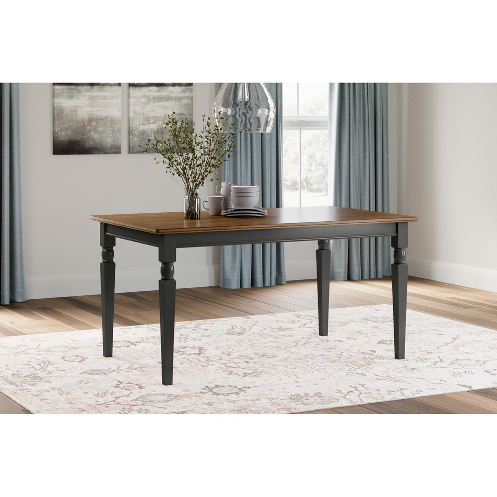 Ashley Owingsville Rectangular Dining Table in Cottage Black and Burnished Brown - Table Only, , large