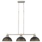 Golden Lighting Kinsley 3-Light Linear Pendant with Antique Black Iron Shade in Aged Galvanized Steel, , large
