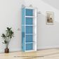 HOMLUX 5-Tier Reversible Bookshelf with Decorative Open Shelves in White and Light Blue, , large