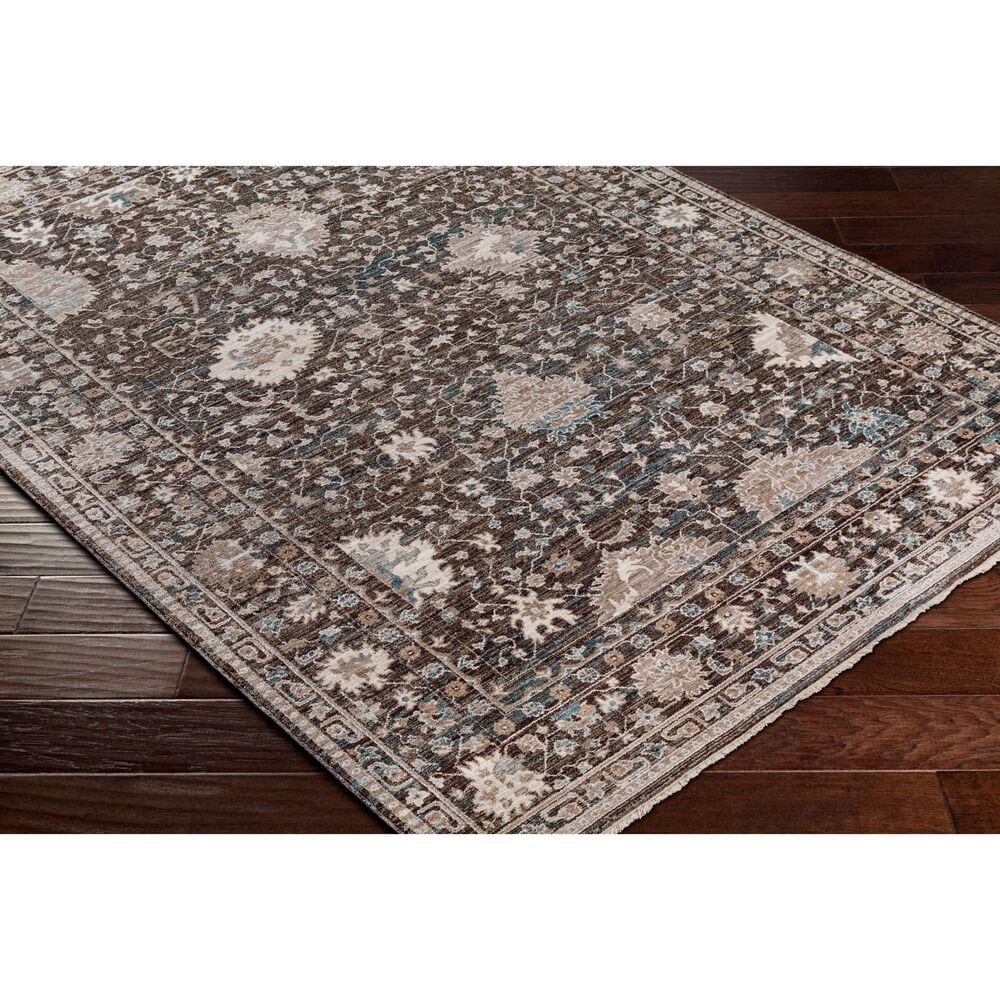 Surya Carlisle 3&#39;11&quot; x 5&#39;11&quot; Dark Brown, Ivory, Light Sage, Dusty Pink, Pale Blue and Olive Area Rug, , large
