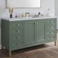 James Martin Vanities Chicago 60" Single Bathroom Vanity in Smokey Celadon with 3 cm Carrara White Marble Top and Rectangular Sink, , large
