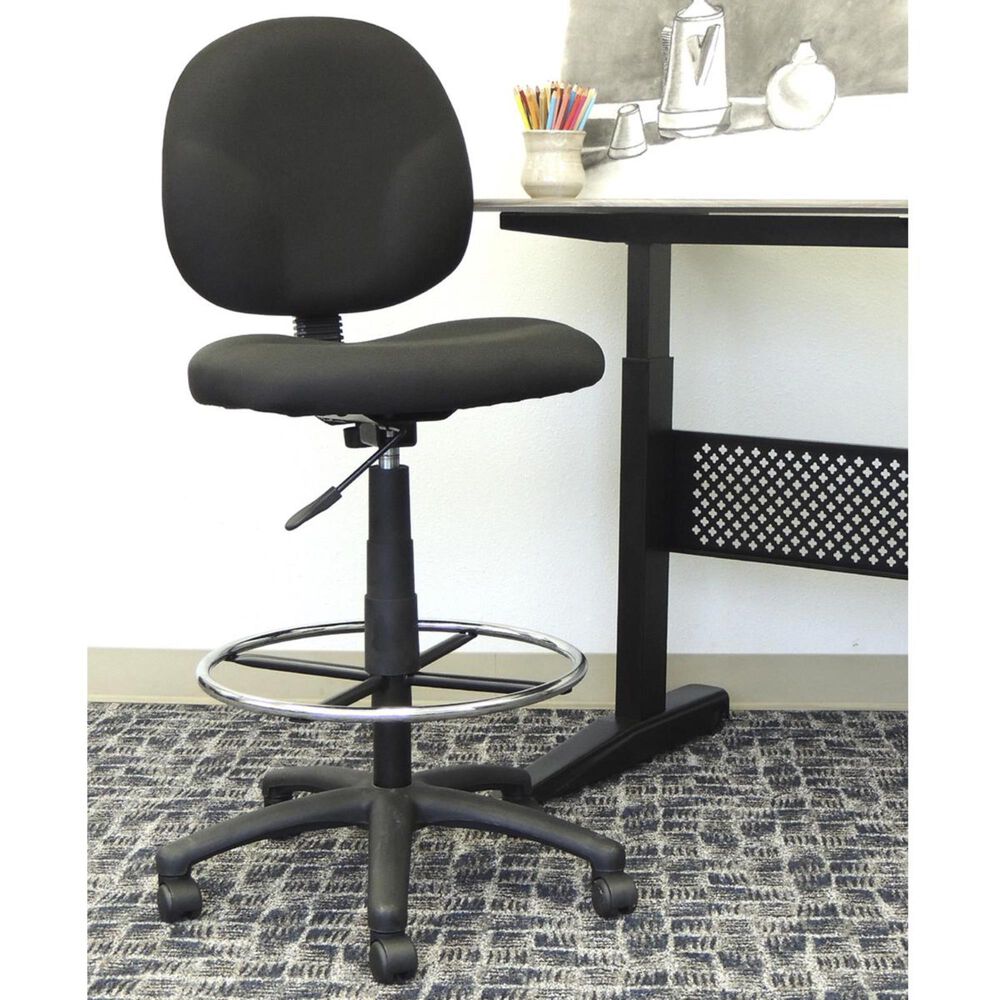 Regal Co. Boss Drafting Stool with Footring in Black, , large