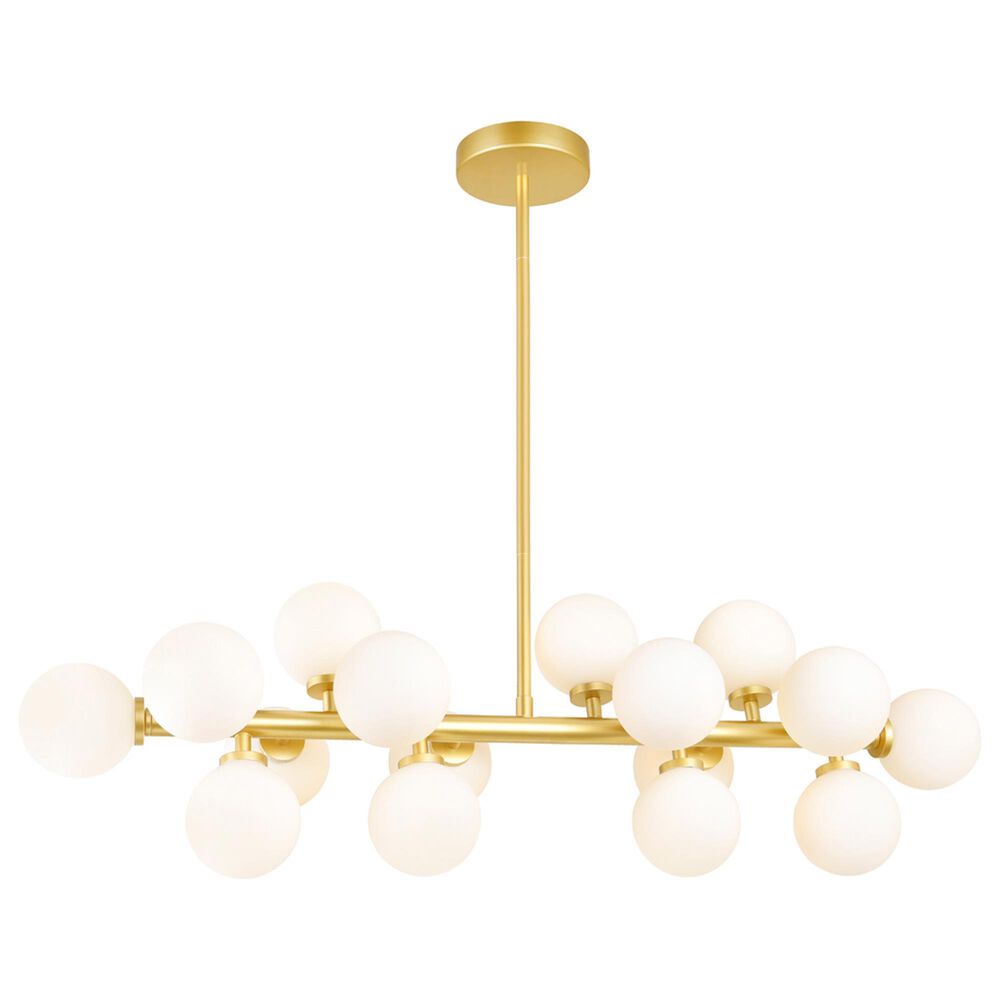 CWI Lighting Arya 16-Light Chandelier with White Shade in Satin Gold, , large
