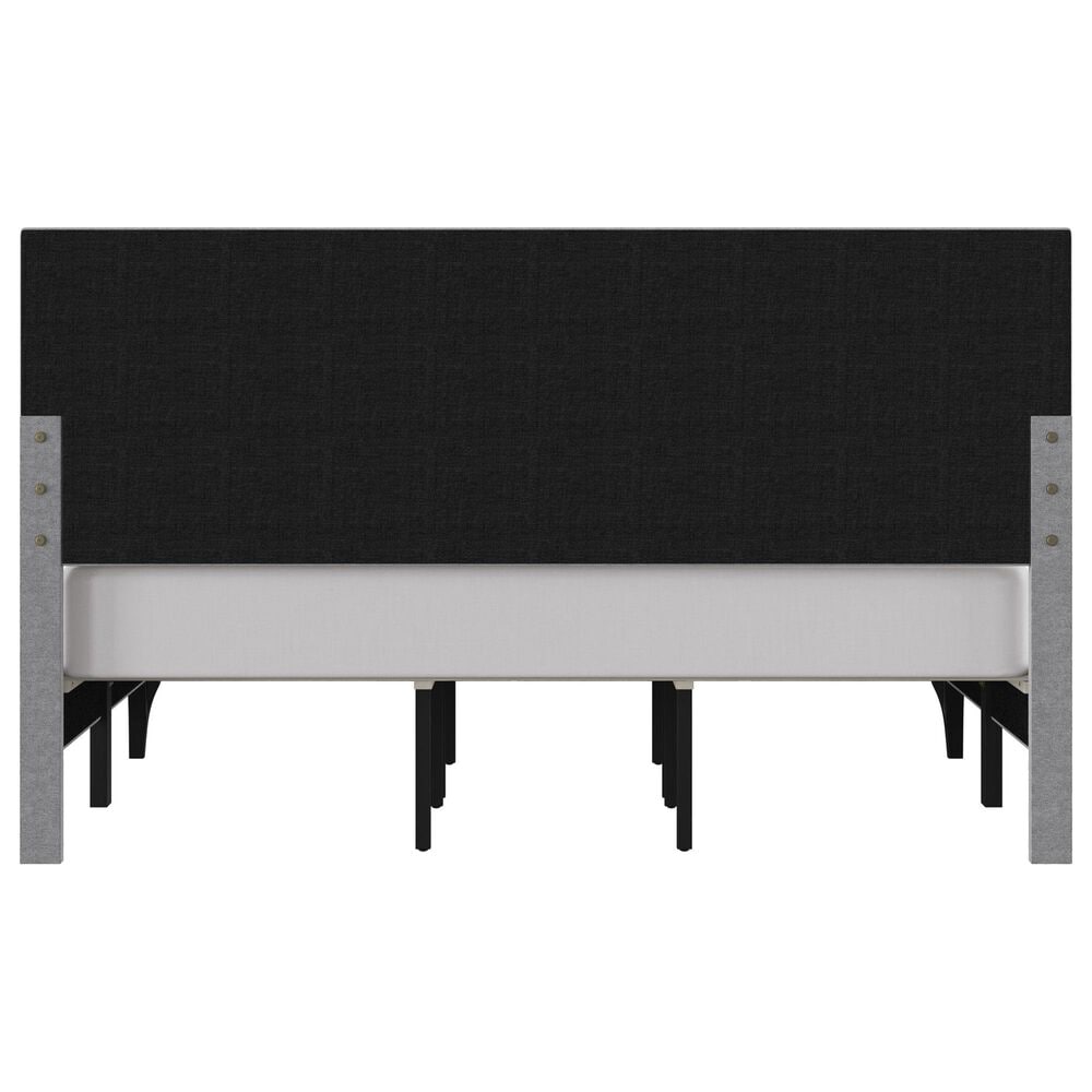 Richlands Furniture Maryhill King Platform Bed with Light Gray Upholstery in Black, , large