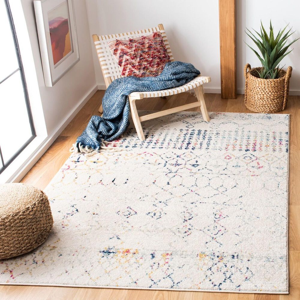 Safavieh Tulum  6&#39; x 9&#39; Ivory and Blue Area Rug, , large