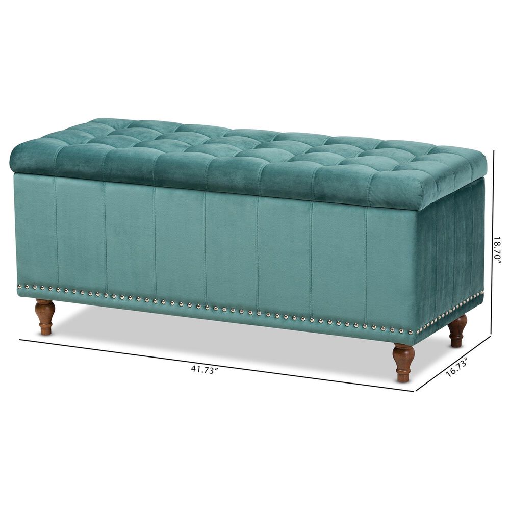 Baxton Studio Kaylee Storage Ottoman Bench in Teal Blue, , large