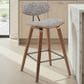Armen Living Fox Counter Height Stool with Speckled Brown Upholstery in Walnut, , large