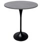 Leisuremod LeisureMod Verve Collection Modern Bar Height Table Black Base with 27 Round Marble Grey Sintered Stone Top, , large