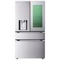 LG 28.6 Cu. Ft 4-Door French Door Refrigerator with Mirror Instaview in PrintProof Stainless Steel, , large