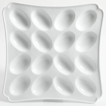 Gibson Home Patterson 12" Deviled Eggs Serving Platter in White, , large